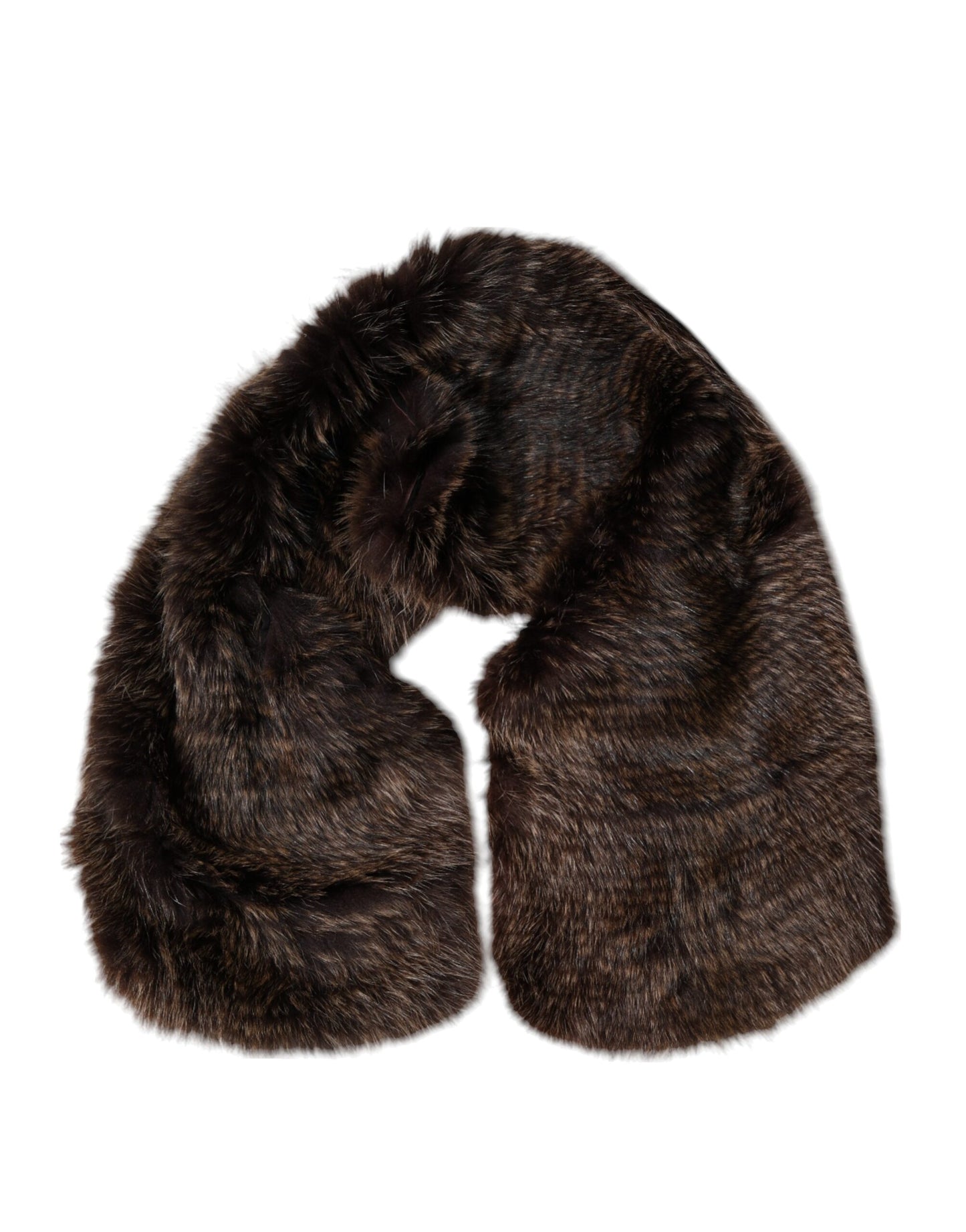Brown Raccoon Fur Neck Warmer Winter Scarf