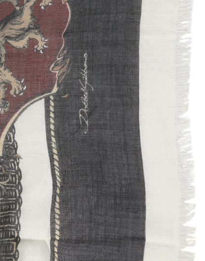 Multicolor Printed Cashmere Foulard Scarf