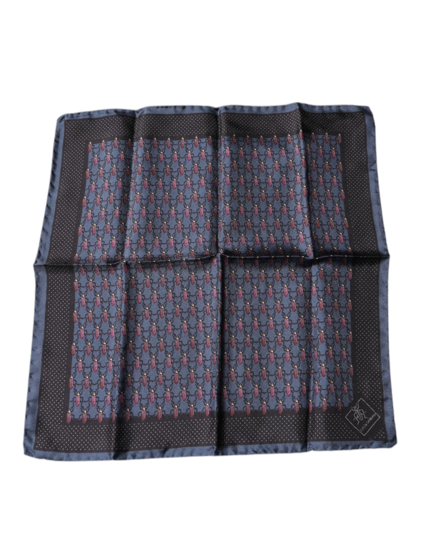 Dark Blue Beetle Square Handkerchief Scarf