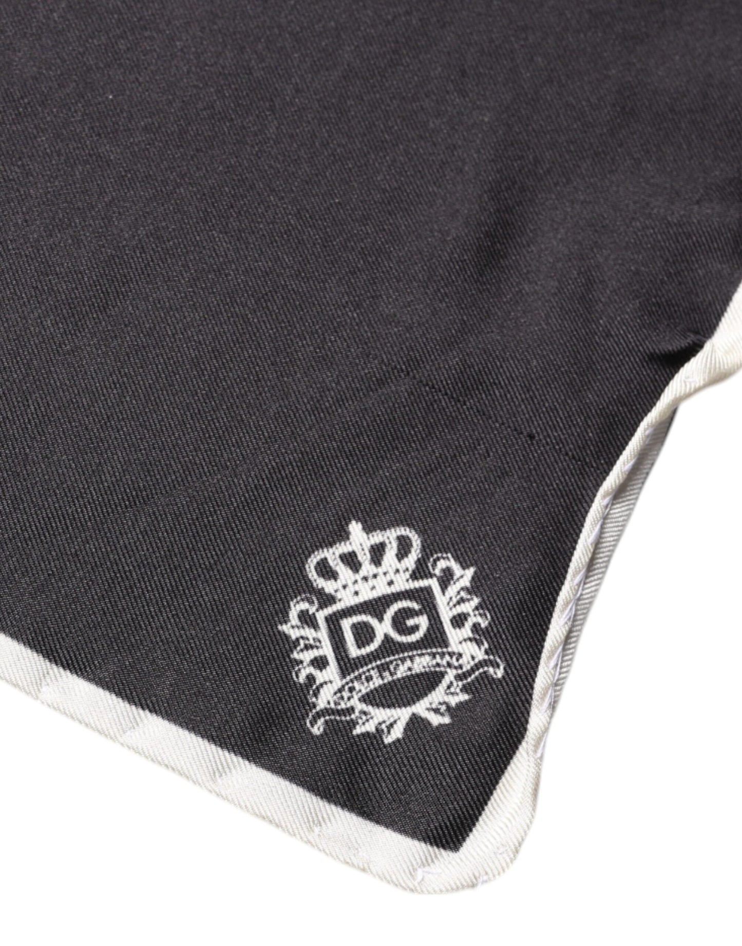 Black Crown Logo Square Handkerchief Scarf