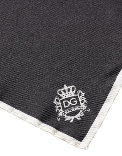 Black Crown Logo Square Handkerchief Scarf