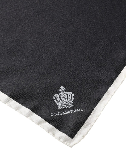 Black Crown Logo Square Handkerchief Scarf