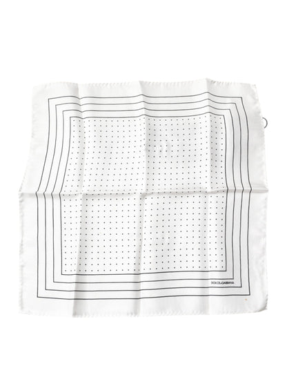 White Polka Dots Square Handkerchief Scarf