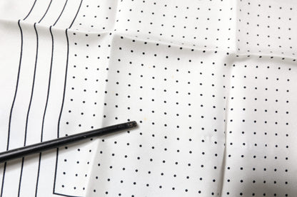 White Polka Dots Square Handkerchief Scarf