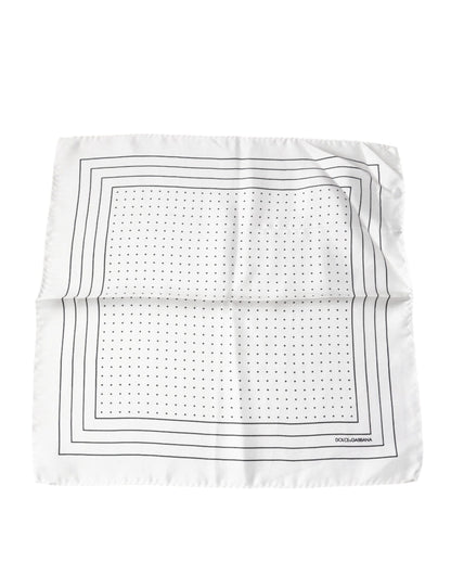 White Polka Dots Square Handkerchief Scarf