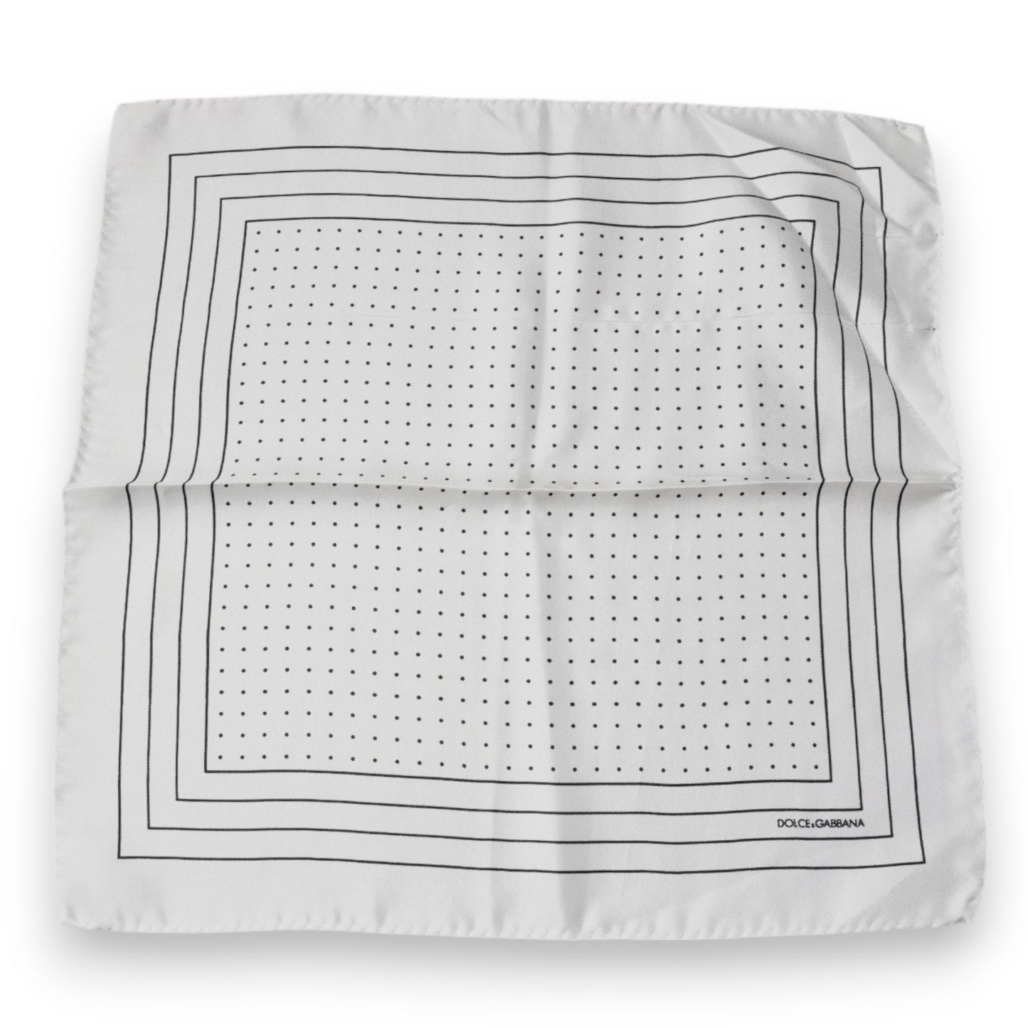 White Polka Dots Square Handkerchief Scarf