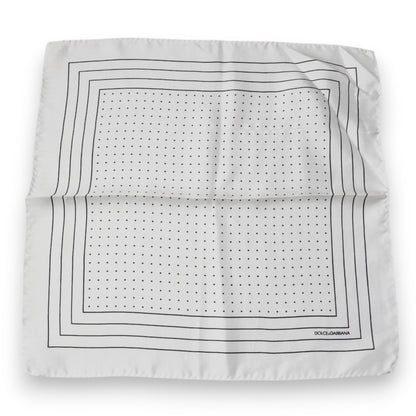 White Polka Dots Square Handkerchief Scarf