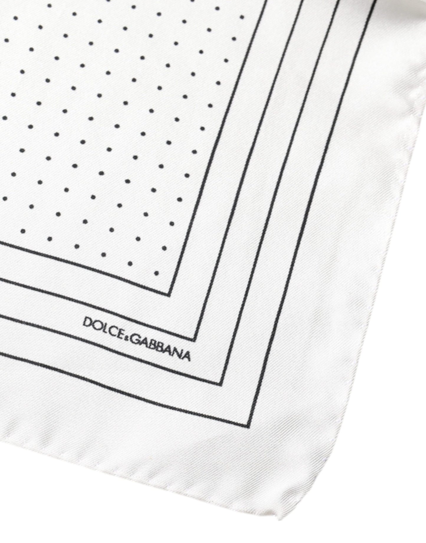 White Polka Dots Square Handkerchief Scarf