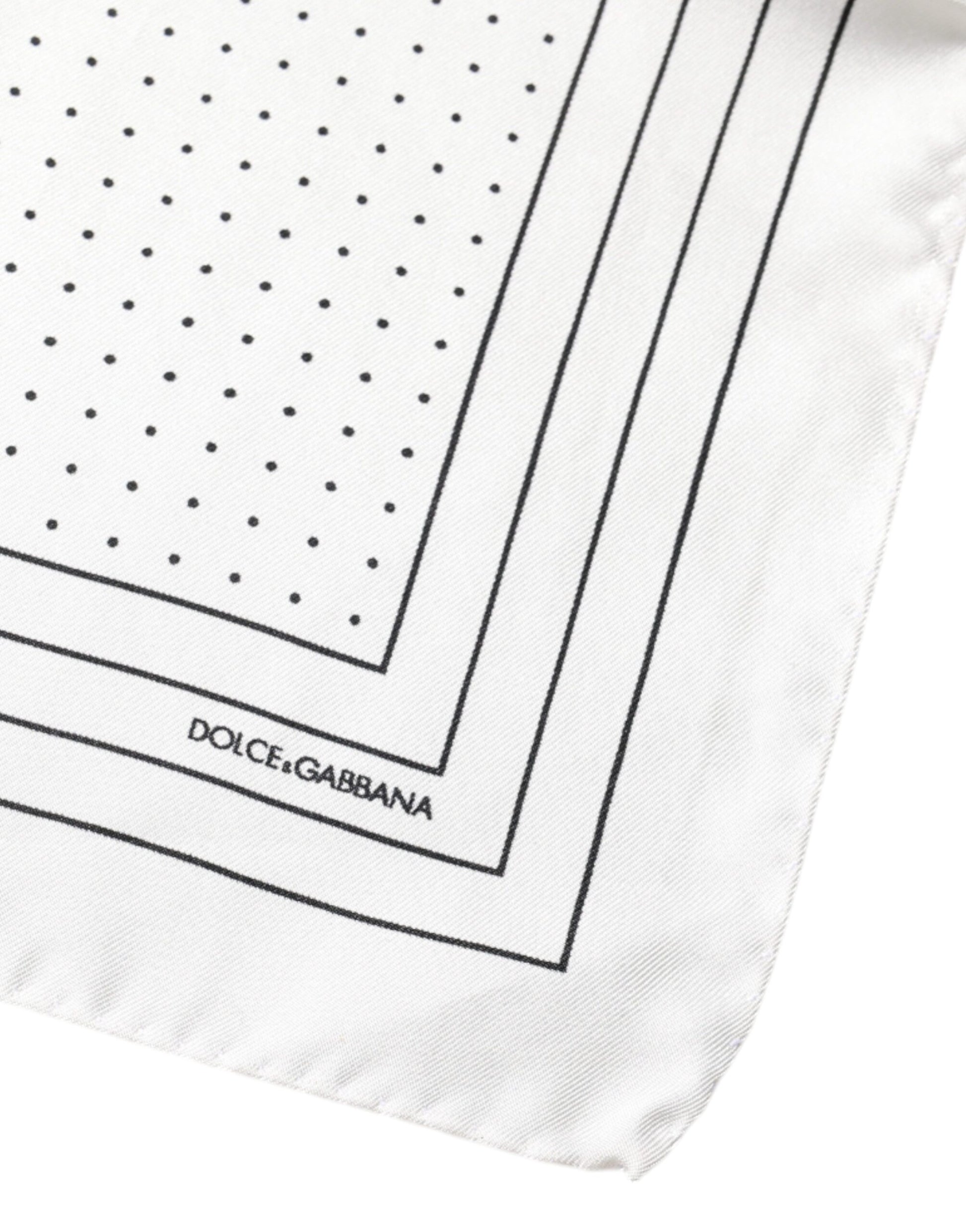 White Polka Dots Square Handkerchief Scarf