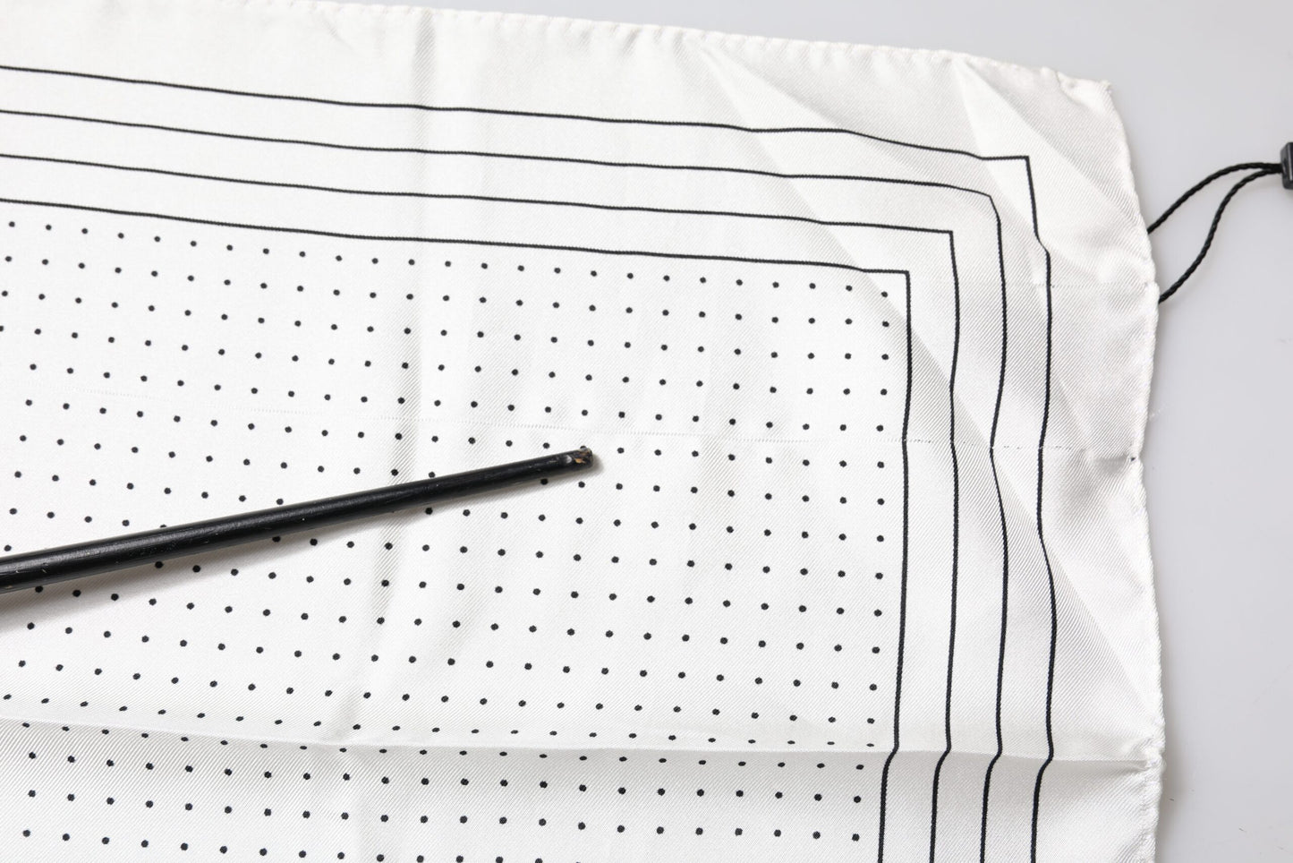 White Polka Dots Square Handkerchief Scarf