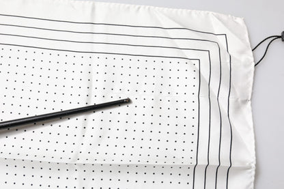 White Polka Dots Square Handkerchief Scarf