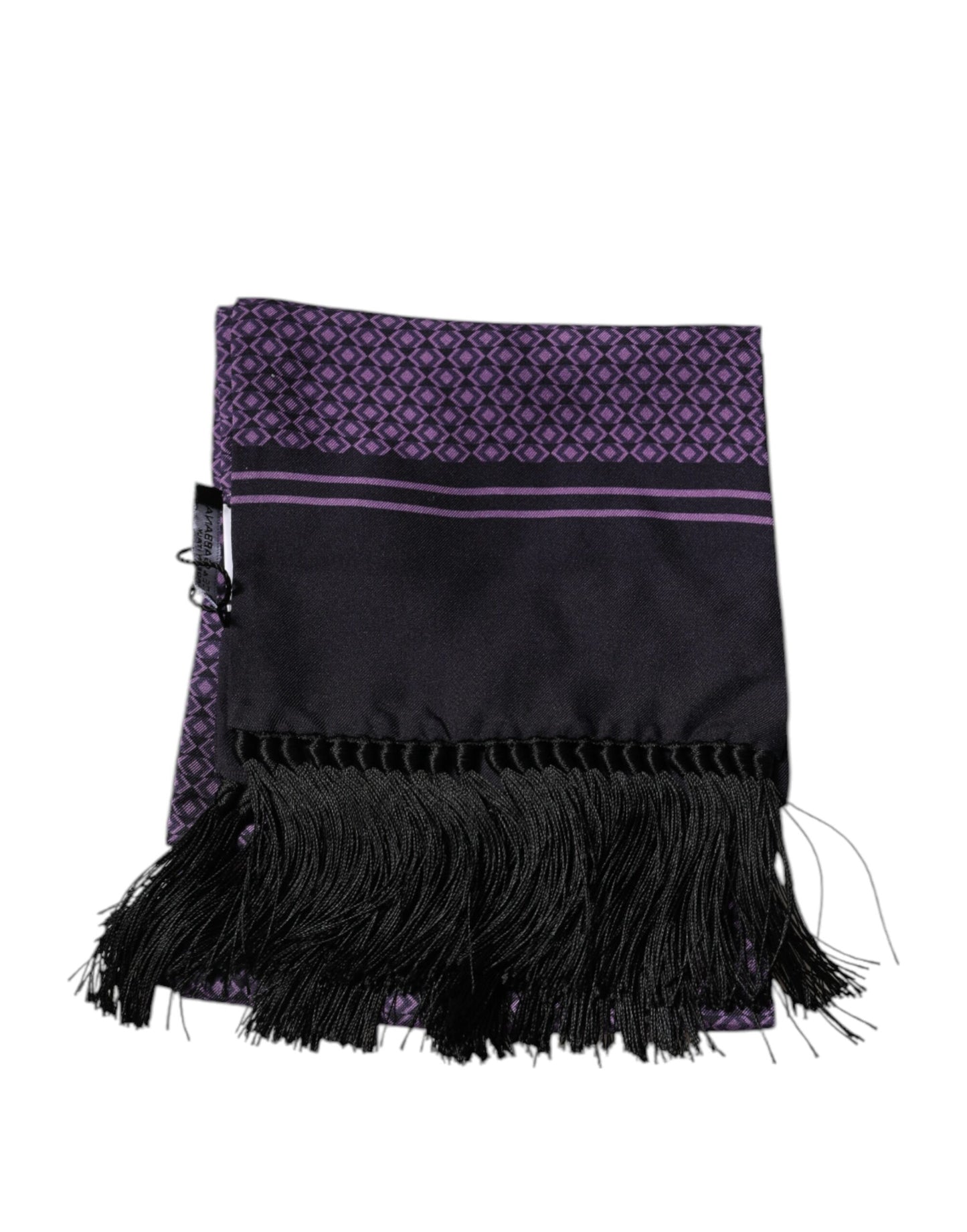 Purple Fantasy Silk Fringes Neck Wrap Scarf