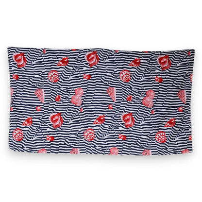 Multicolor Stripes Seashells Beach Towel