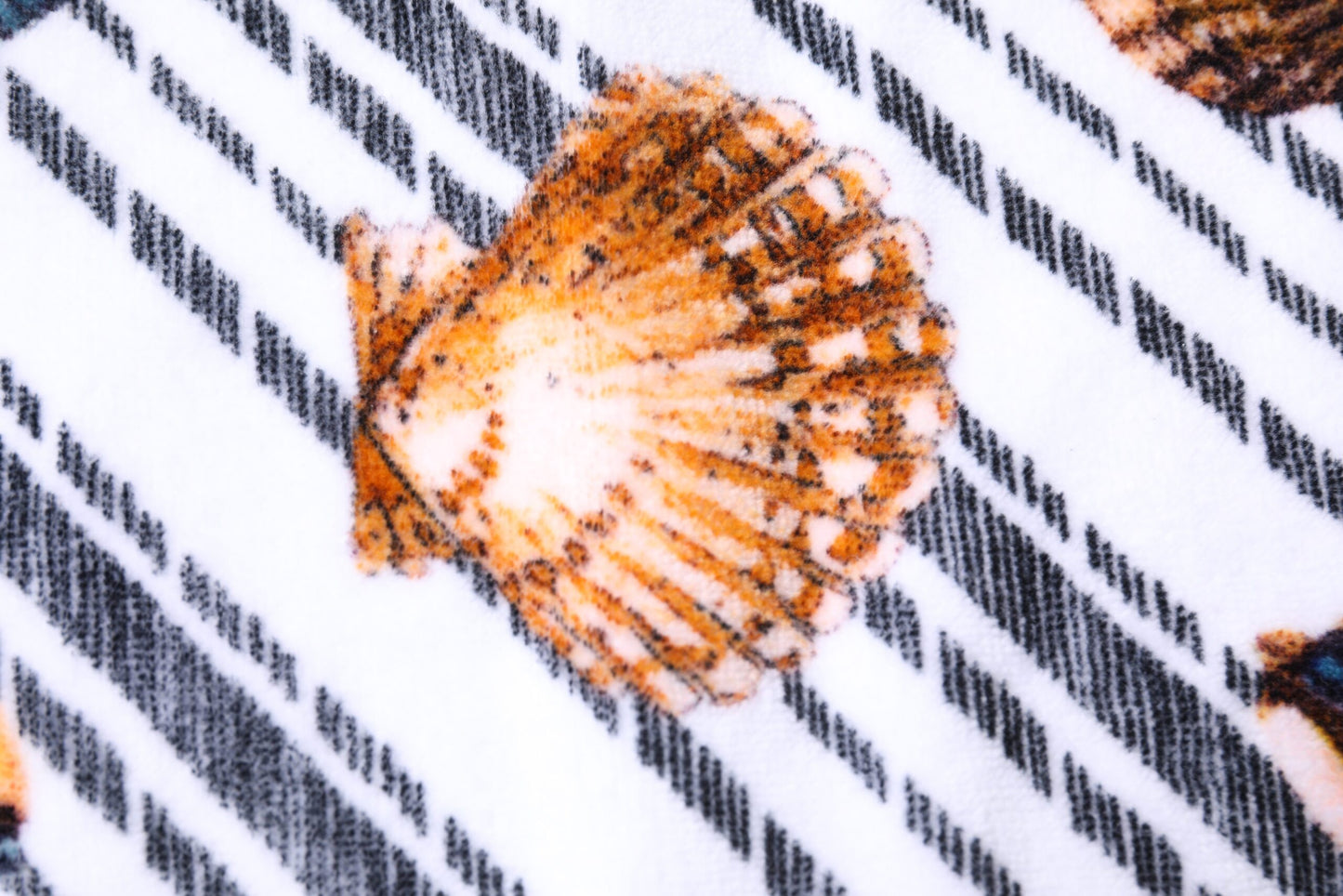 Multicolor Stripes Seashells Beach Towel