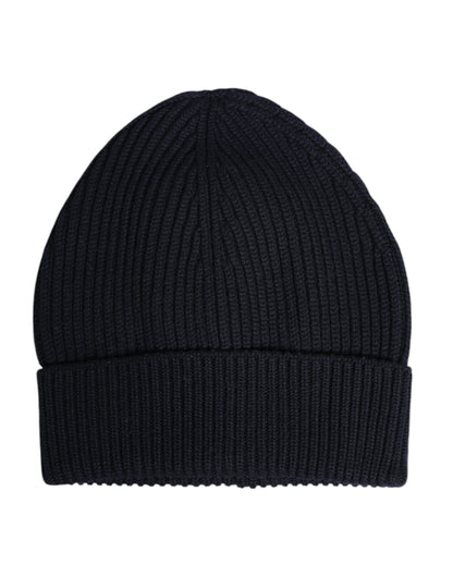 Black Cashmere Knitted Winter Beanie Hat