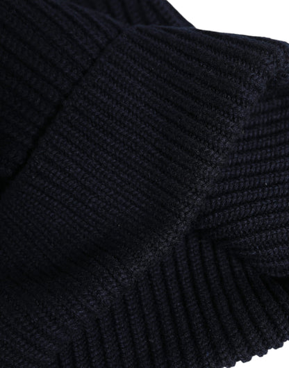 Black Cashmere Knitted Winter Beanie Hat