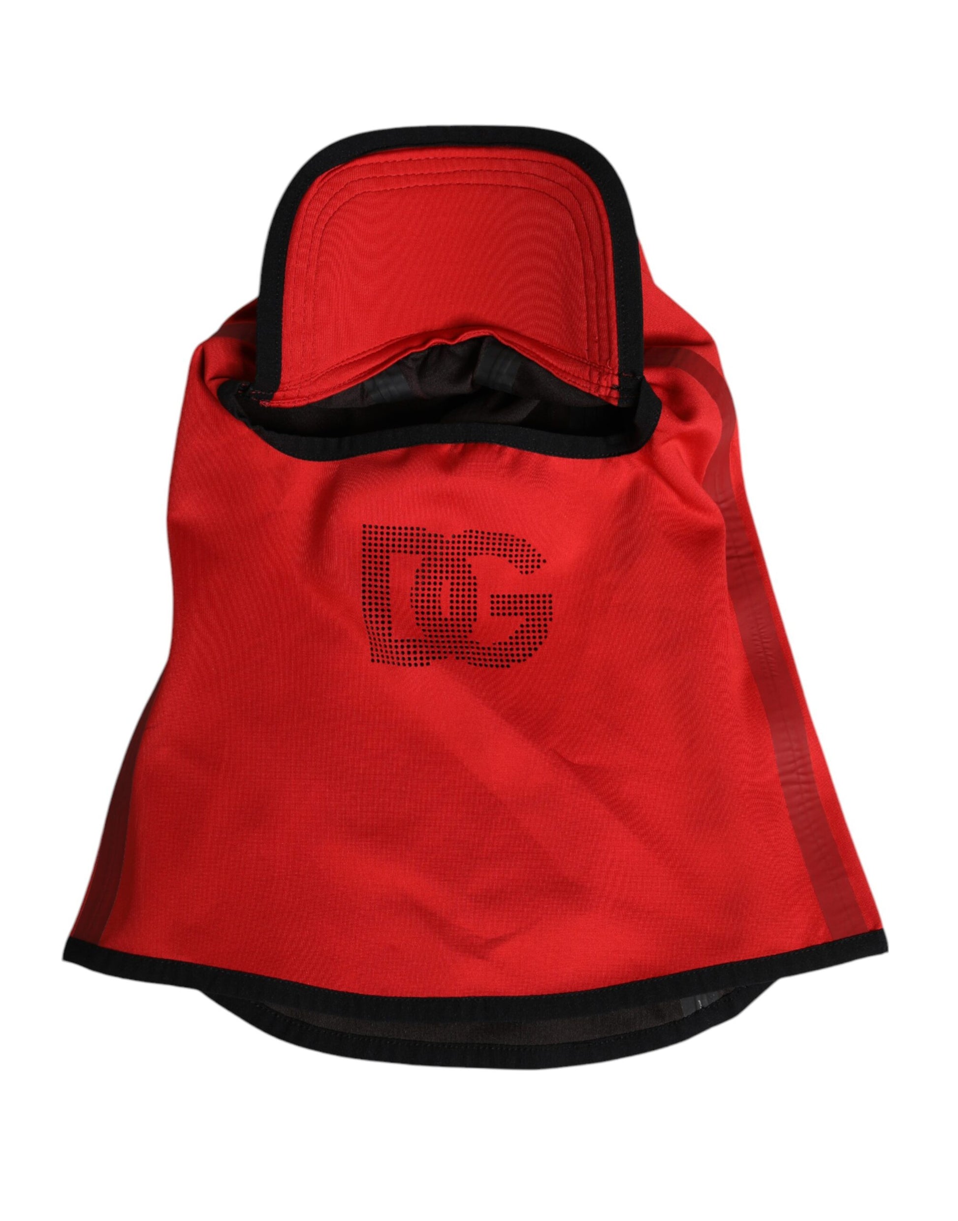 Red Logo Polyester Wide Brim Balaclava Hat