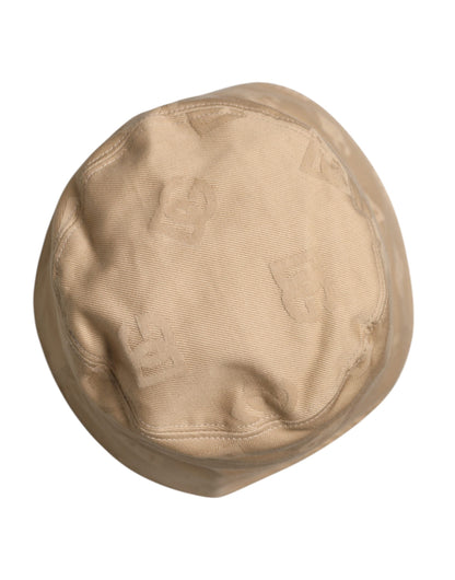 Beige Logo Monogram Cotton Bucket Cap