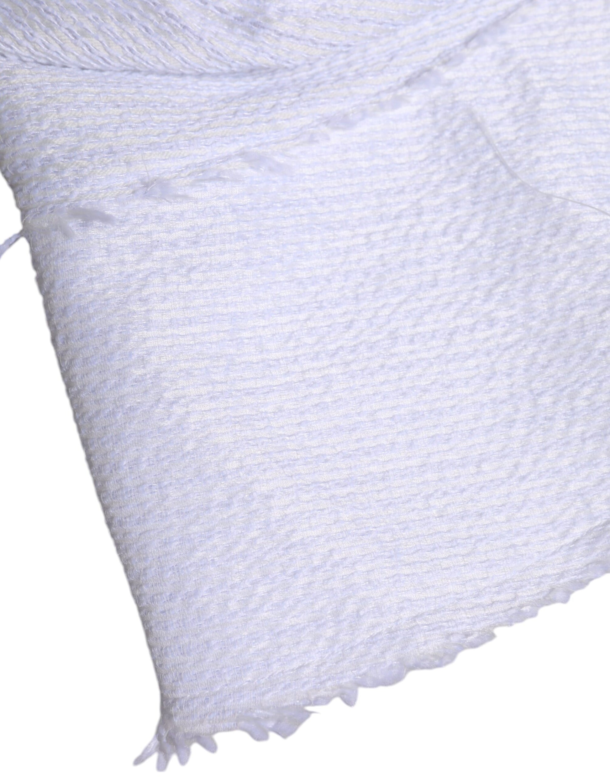 White Polyester Wide Brim Bucket Hat