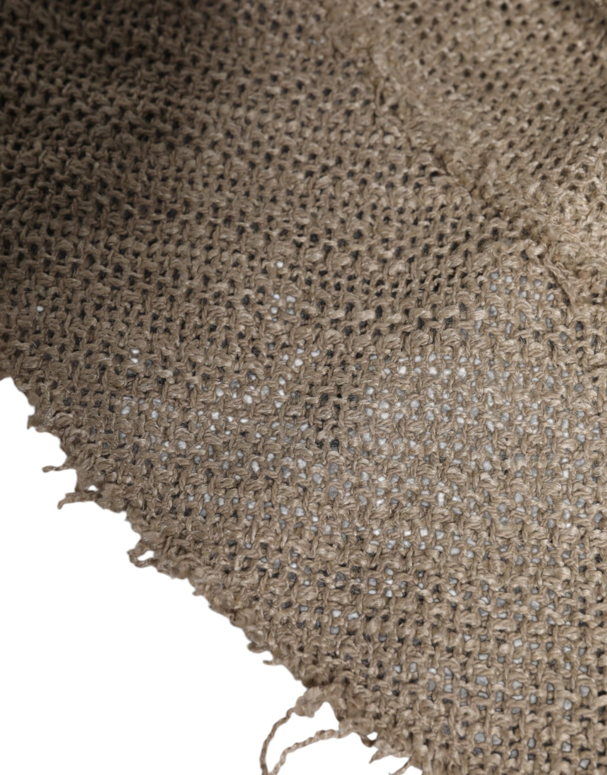 Beige Linen Wide Brim Bucket Hat