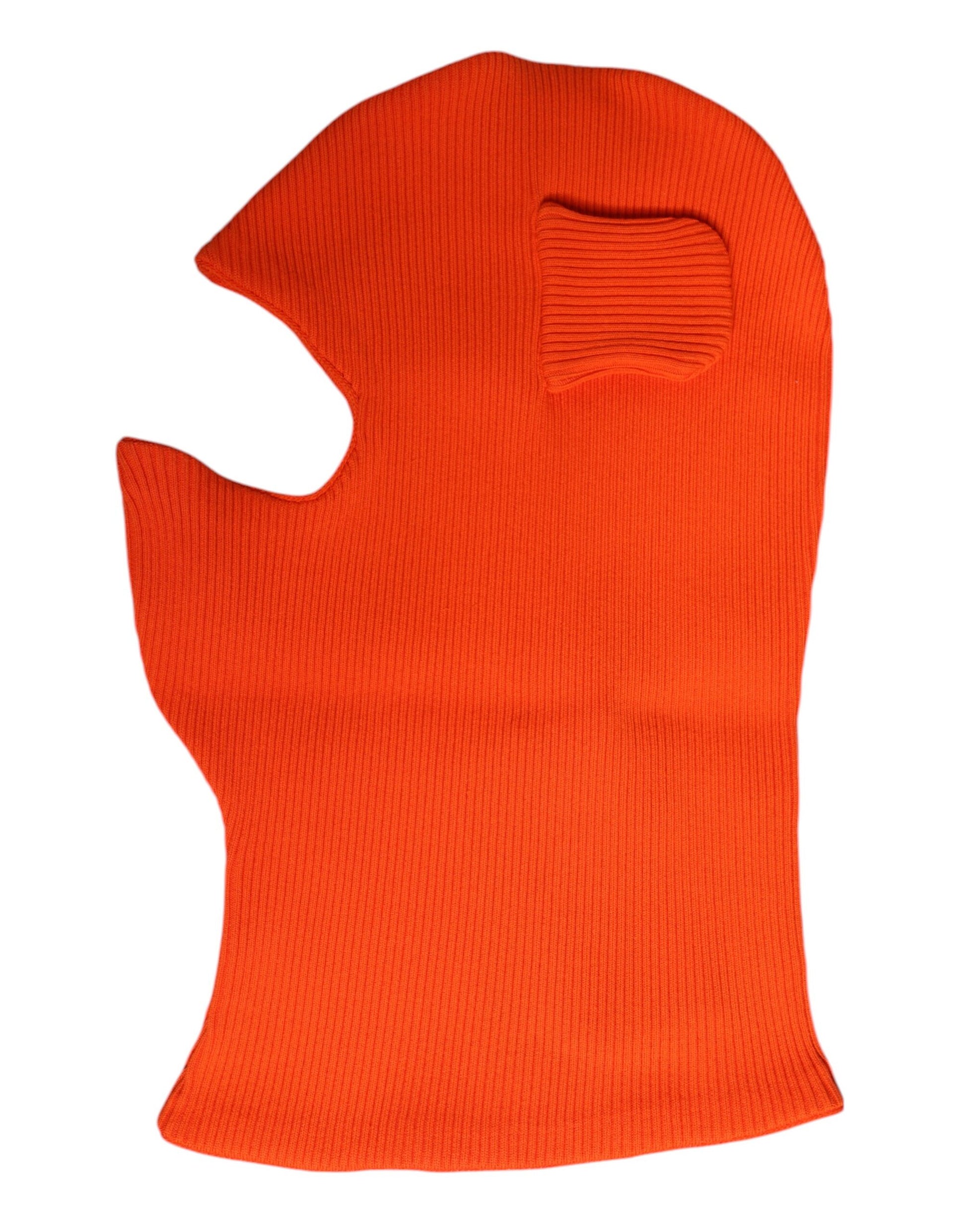 Orange Cotton Whole Head Wrap Balaclava Hat