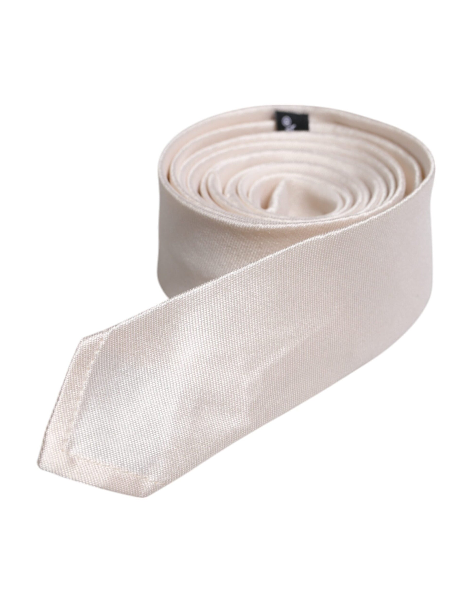 White Solid Silk Adjustable Necktie Tie