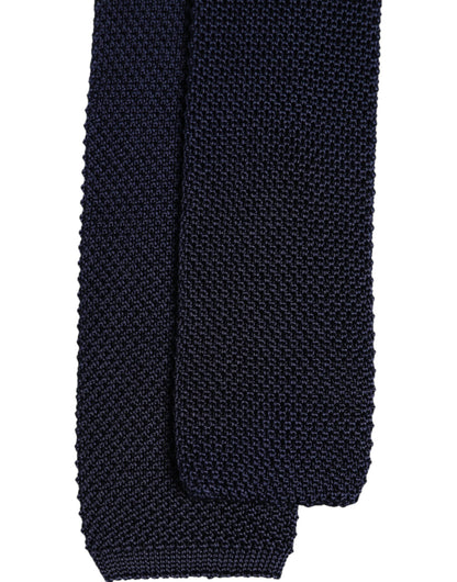 Dark Blue Silk Adjustable Necktie Tie