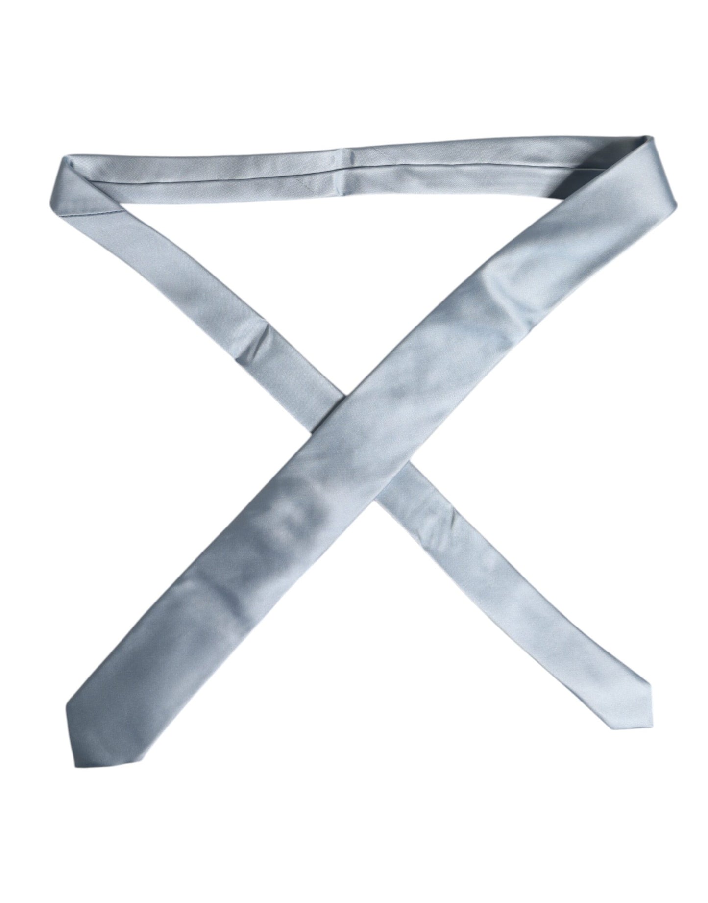 Light Blue Solid Silk Adjustable Necktie Tie