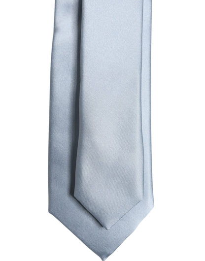Light Blue Solid Silk Adjustable Necktie Tie
