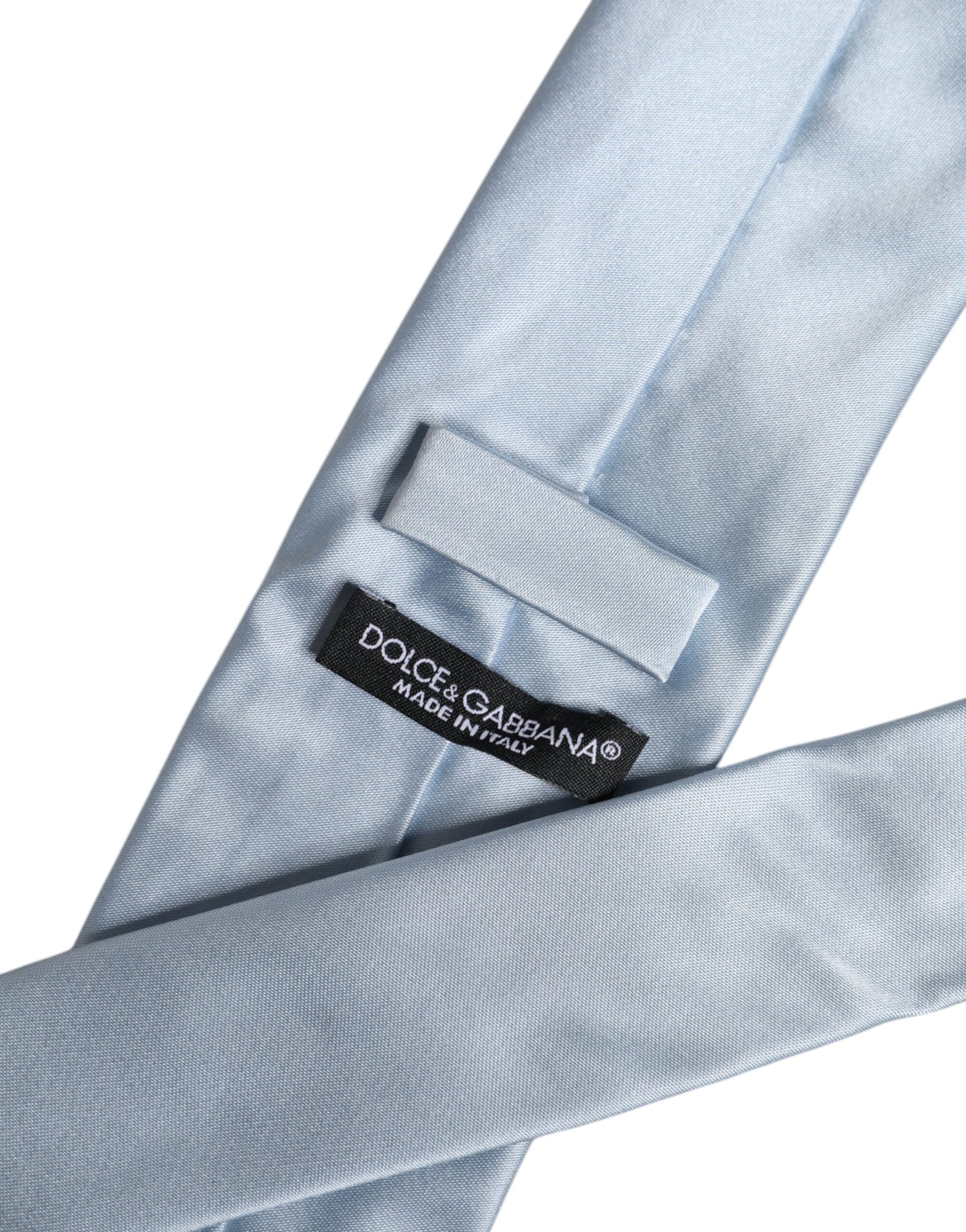 Light Blue Solid Silk Adjustable Necktie Tie