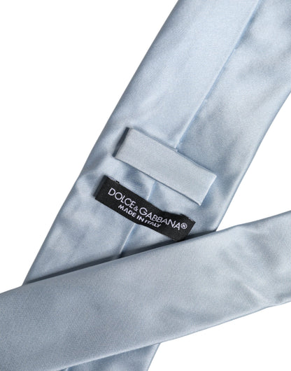 Light Blue Solid Silk Adjustable Necktie Tie
