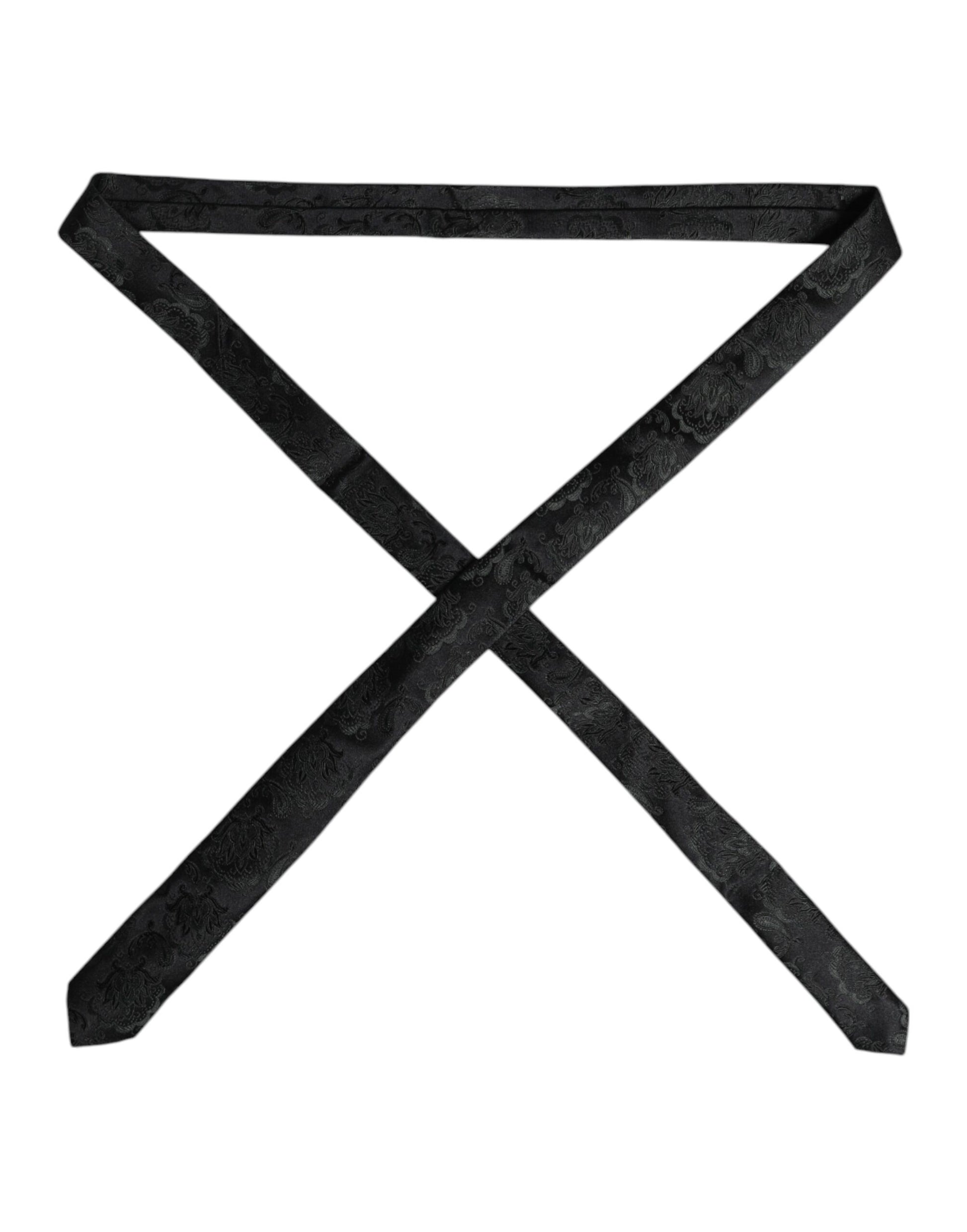 Dark Green Floral Silk Adjustable Necktie Tie