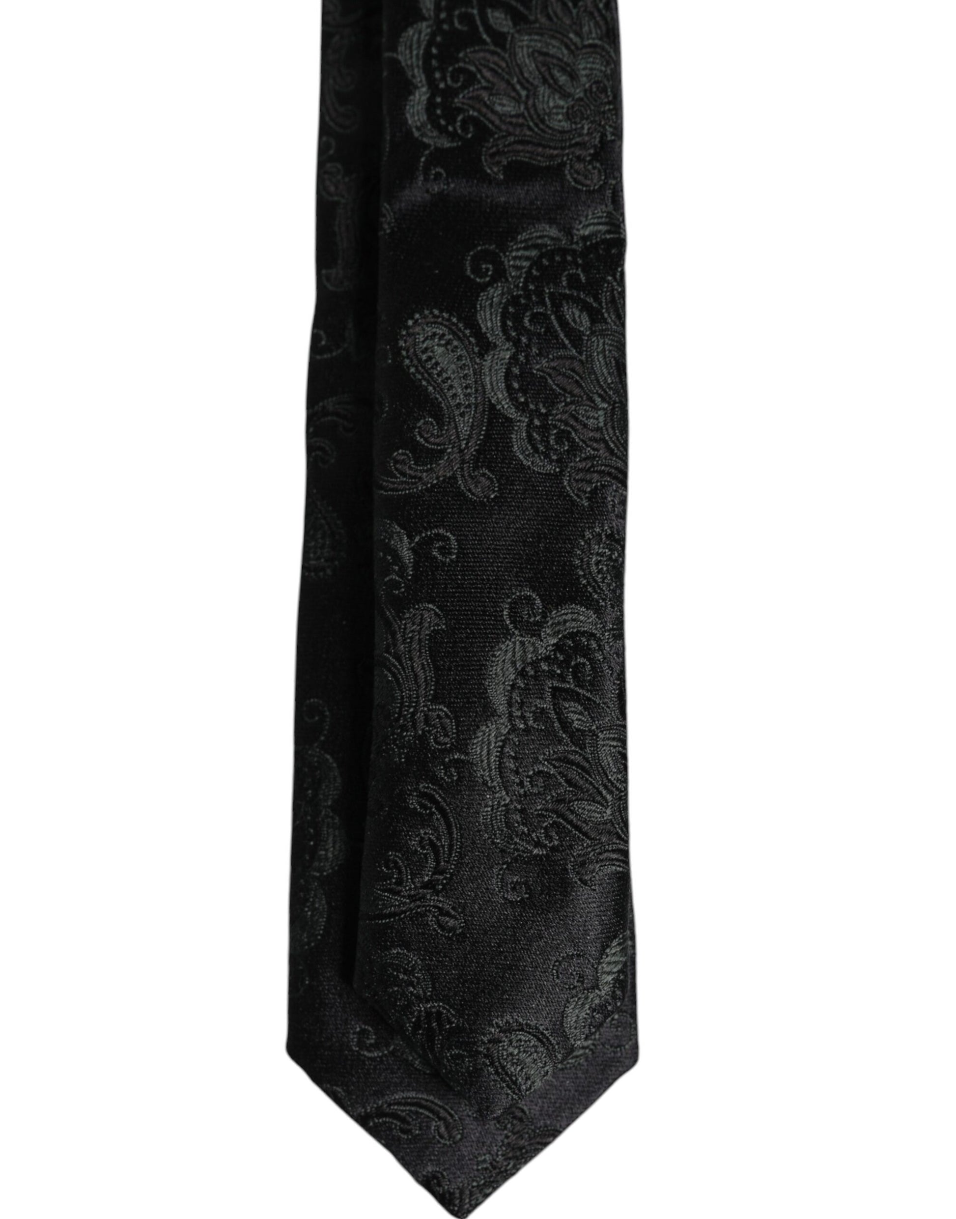 Dark Green Floral Silk Adjustable Necktie Tie