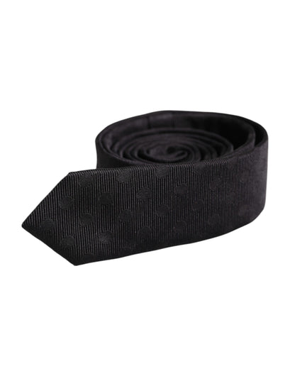 Black Circles Silk Adjustable Necktie Tie
