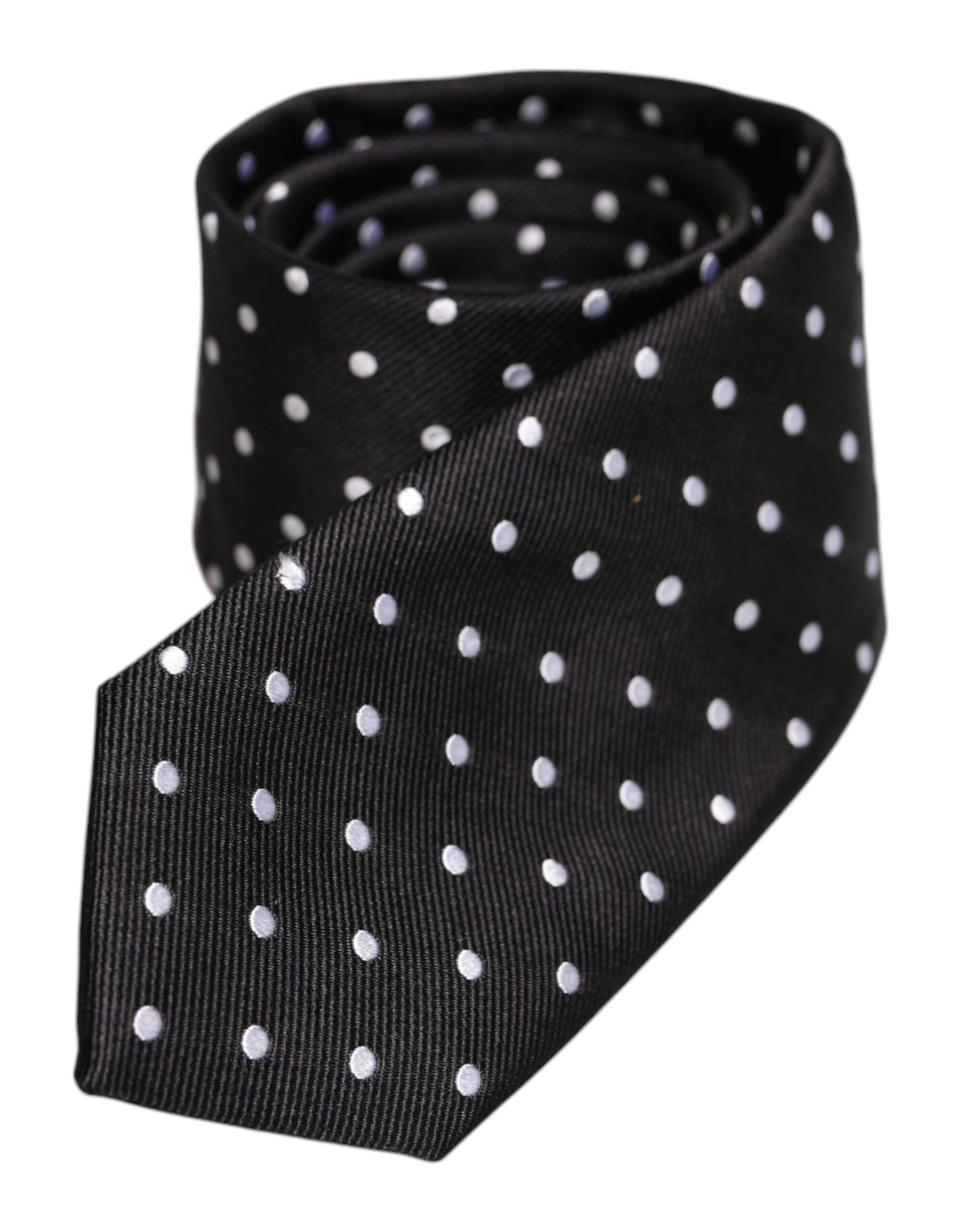 Black Polka Dots Silk Adjustable Necktie Tie