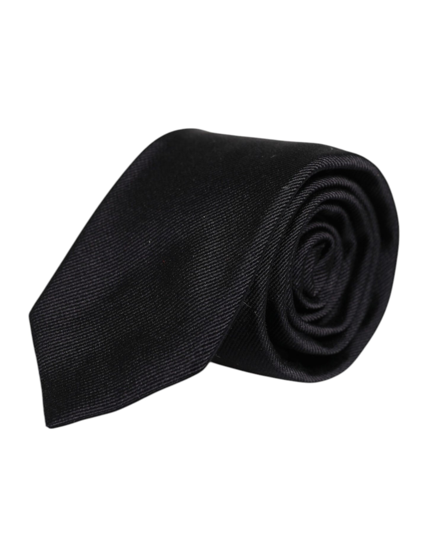 Black Solid Silk Adjustable Necktie Tie