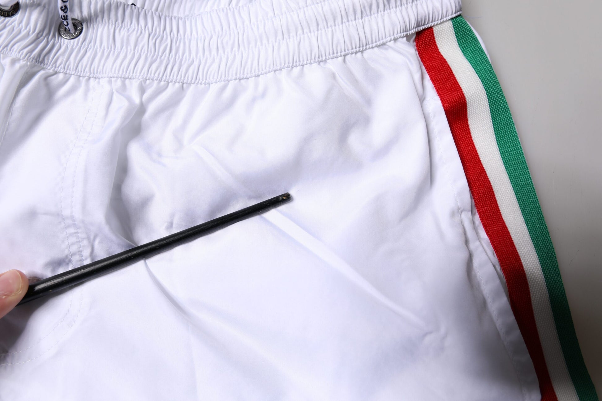 White Stripes Beachwear Shorts 2 Pc Swimwear