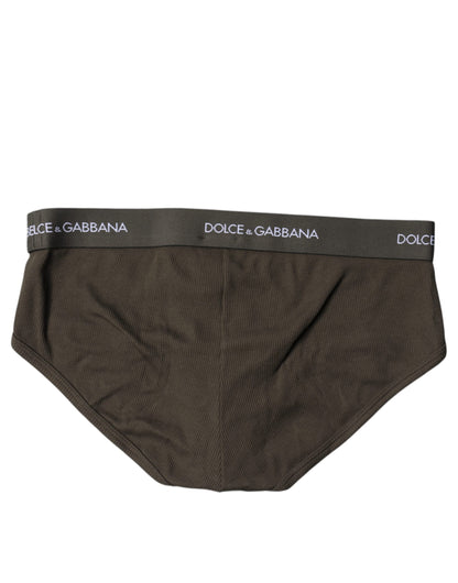 Gray Cotton Men Mid Slip Brief Underwear