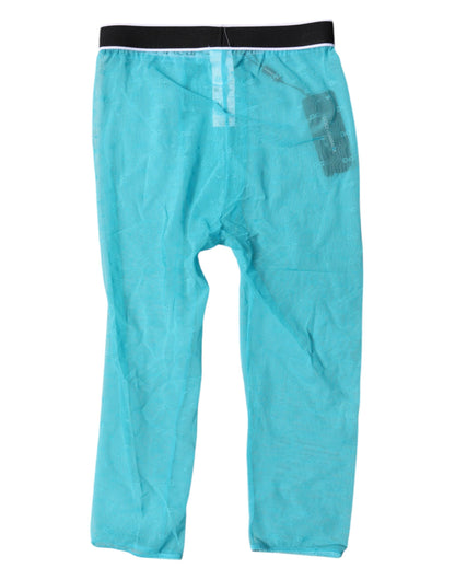 Light Blue DG Logo Nylon Cropped Tights Underwear