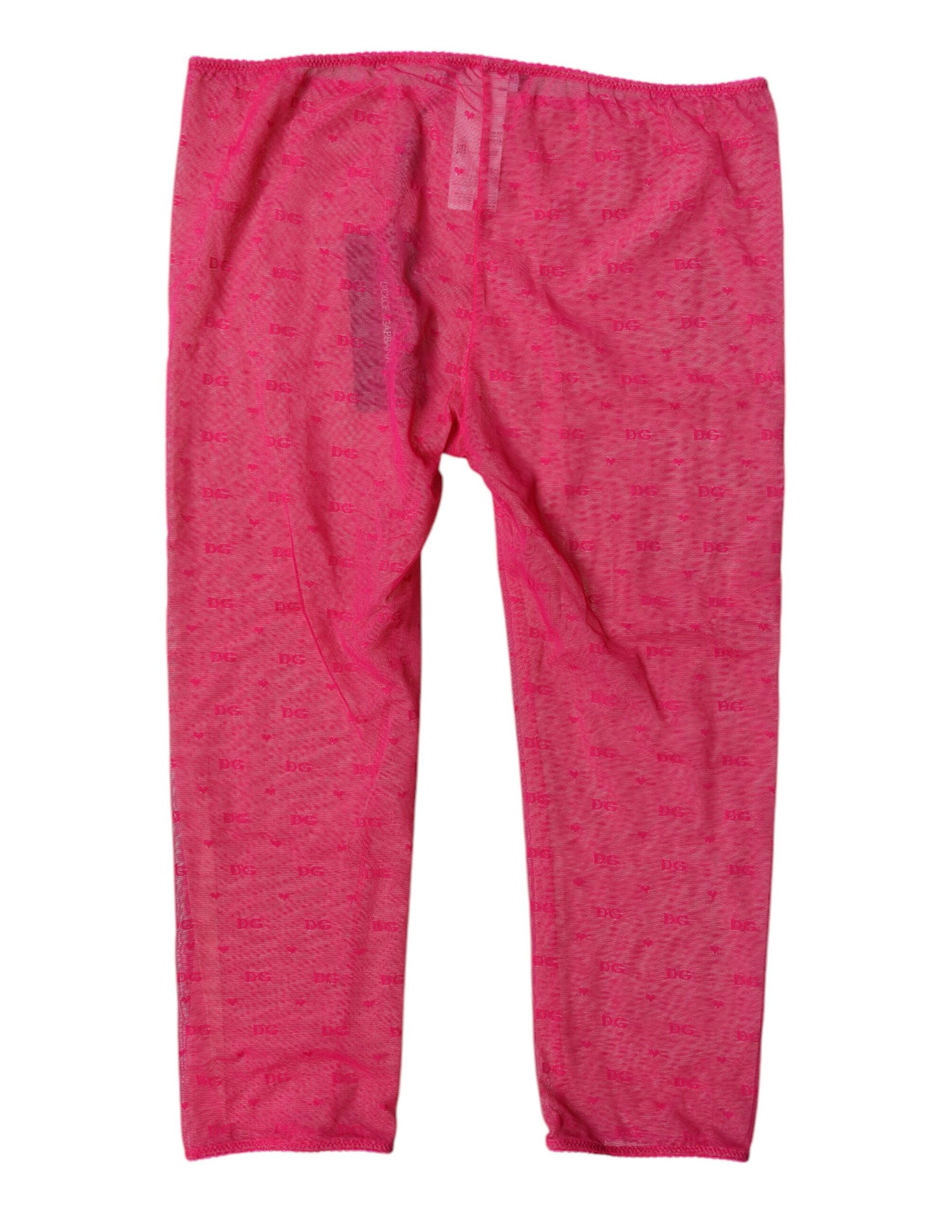 Fuchsia Logo Lace Lingerie Cropped Tight Underwear