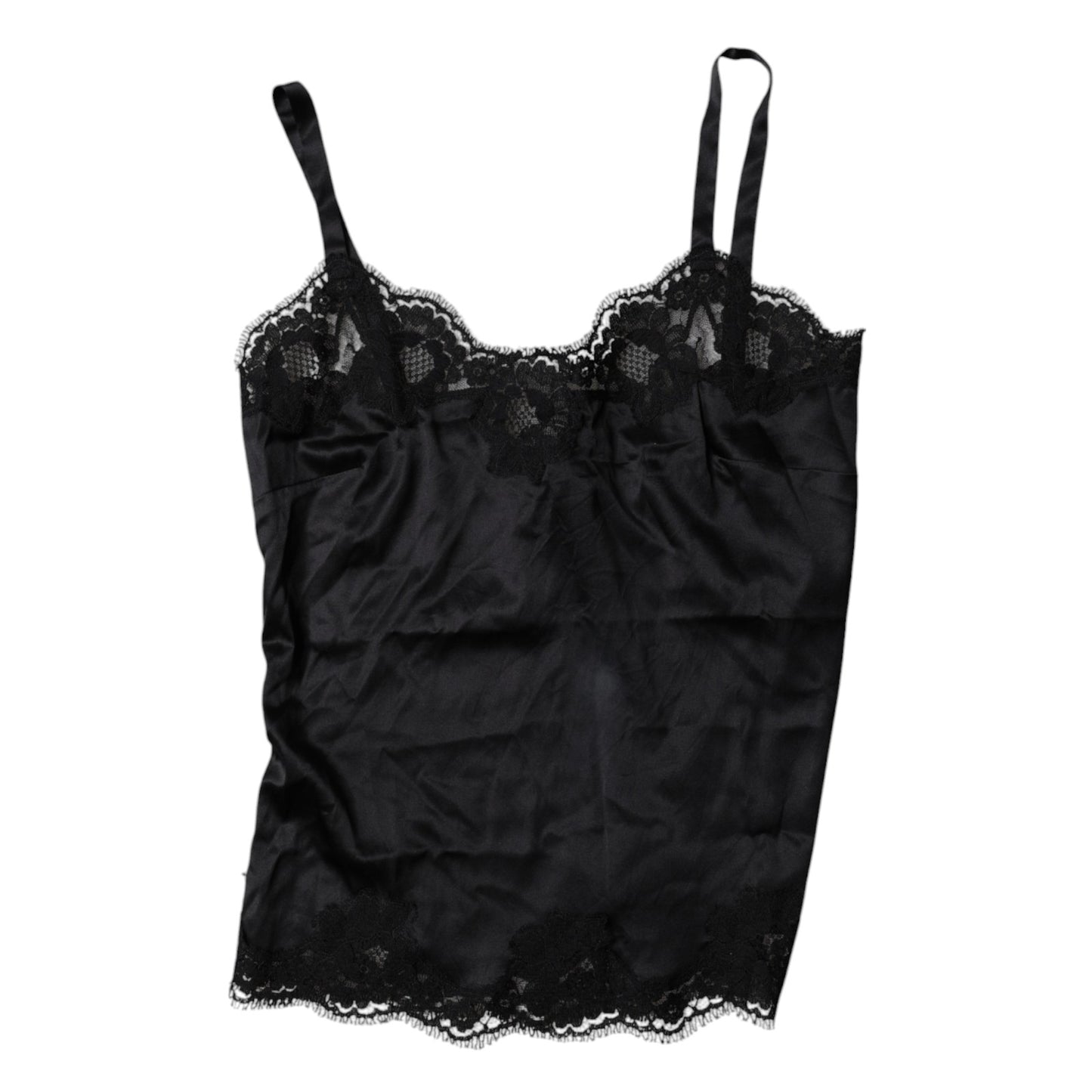 Black Lace Silk Blend Camisole Top Underwear