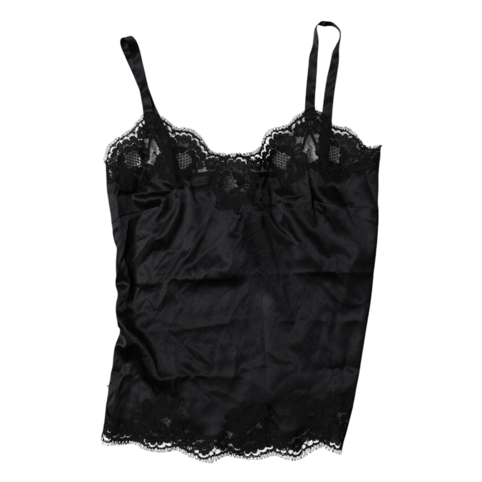 Black Lace Silk Blend Camisole Top Underwear