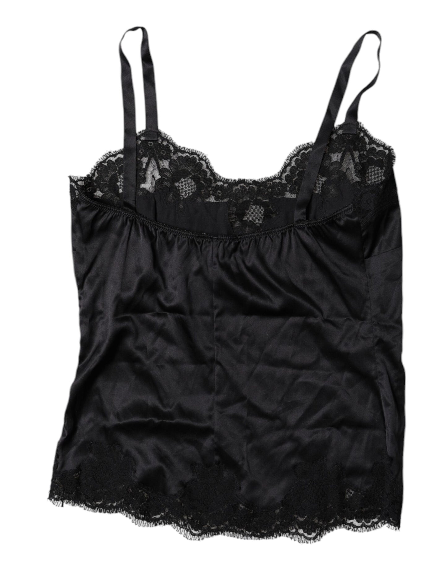 Black Lace Silk Blend Camisole Top Underwear