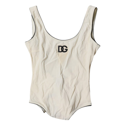 White Black Logo One Piece Beachwear Swimwear