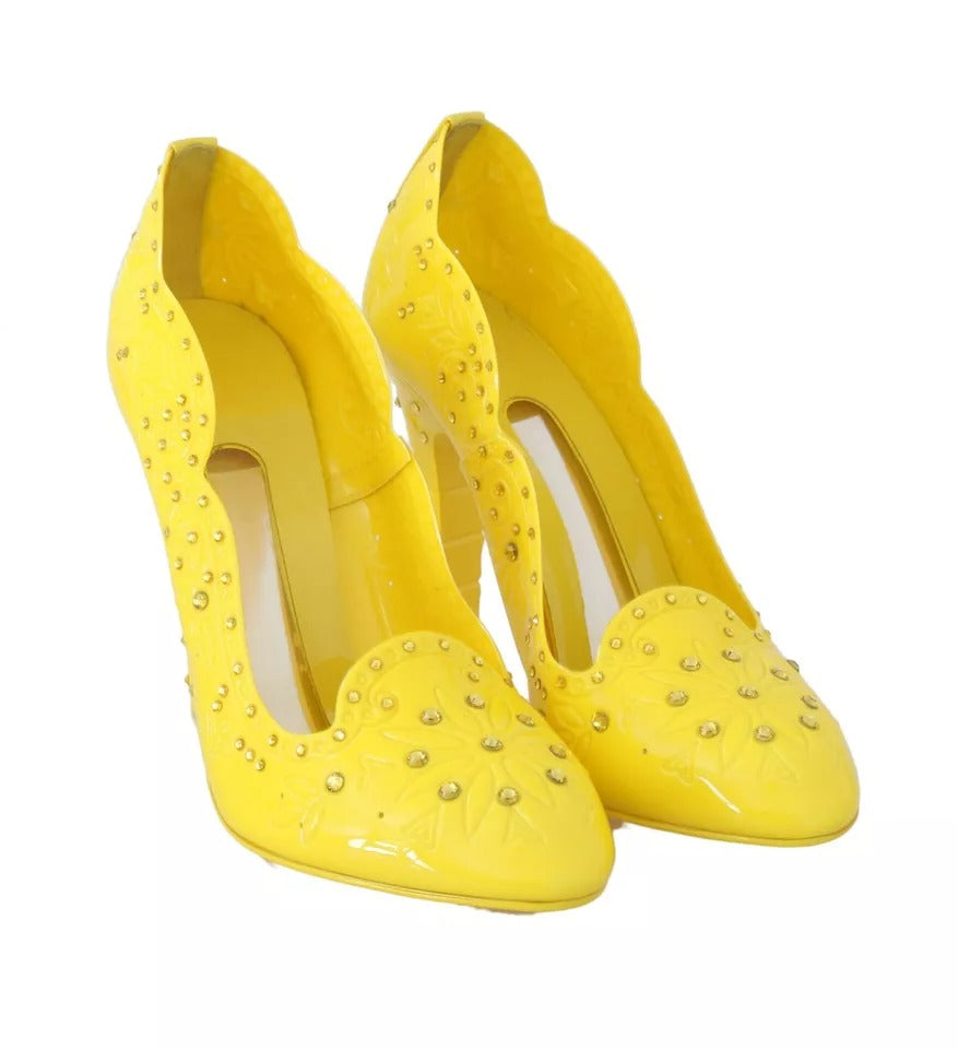 Yellow Crystal Heels CINDERELLA Shoes