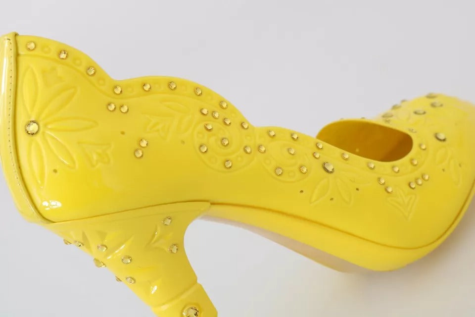Yellow Crystal Heels CINDERELLA Shoes