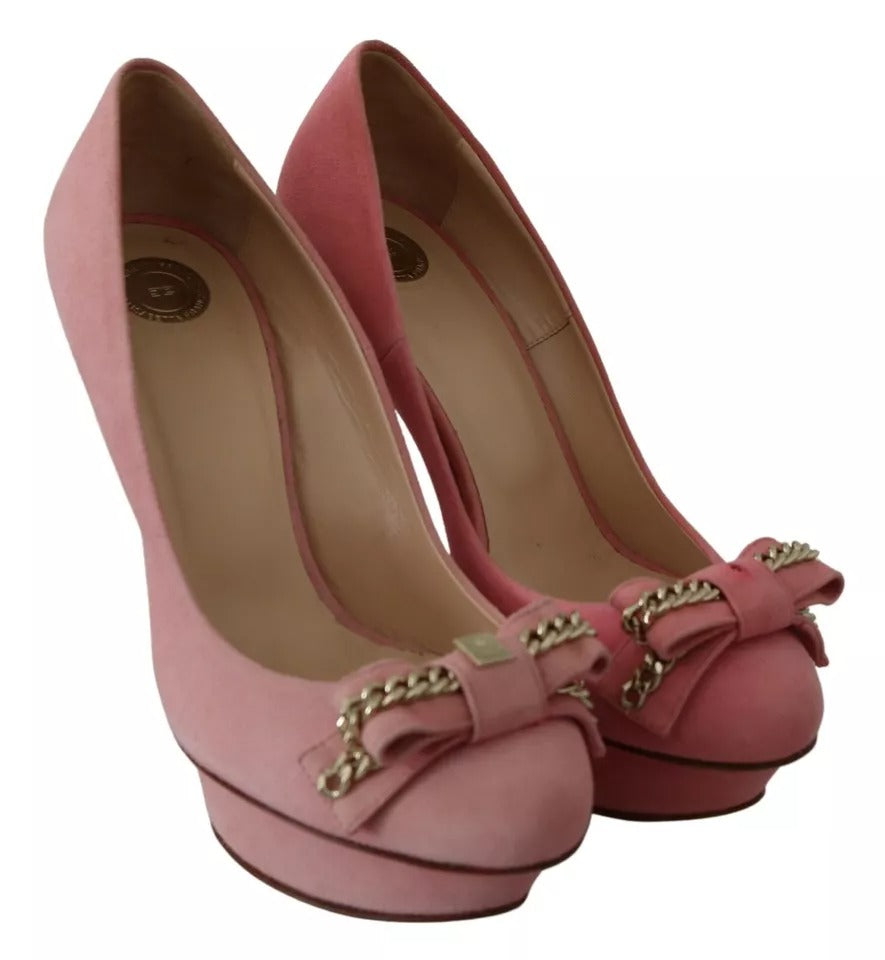Pink Bow Stiletto Heel Pumps Shoes