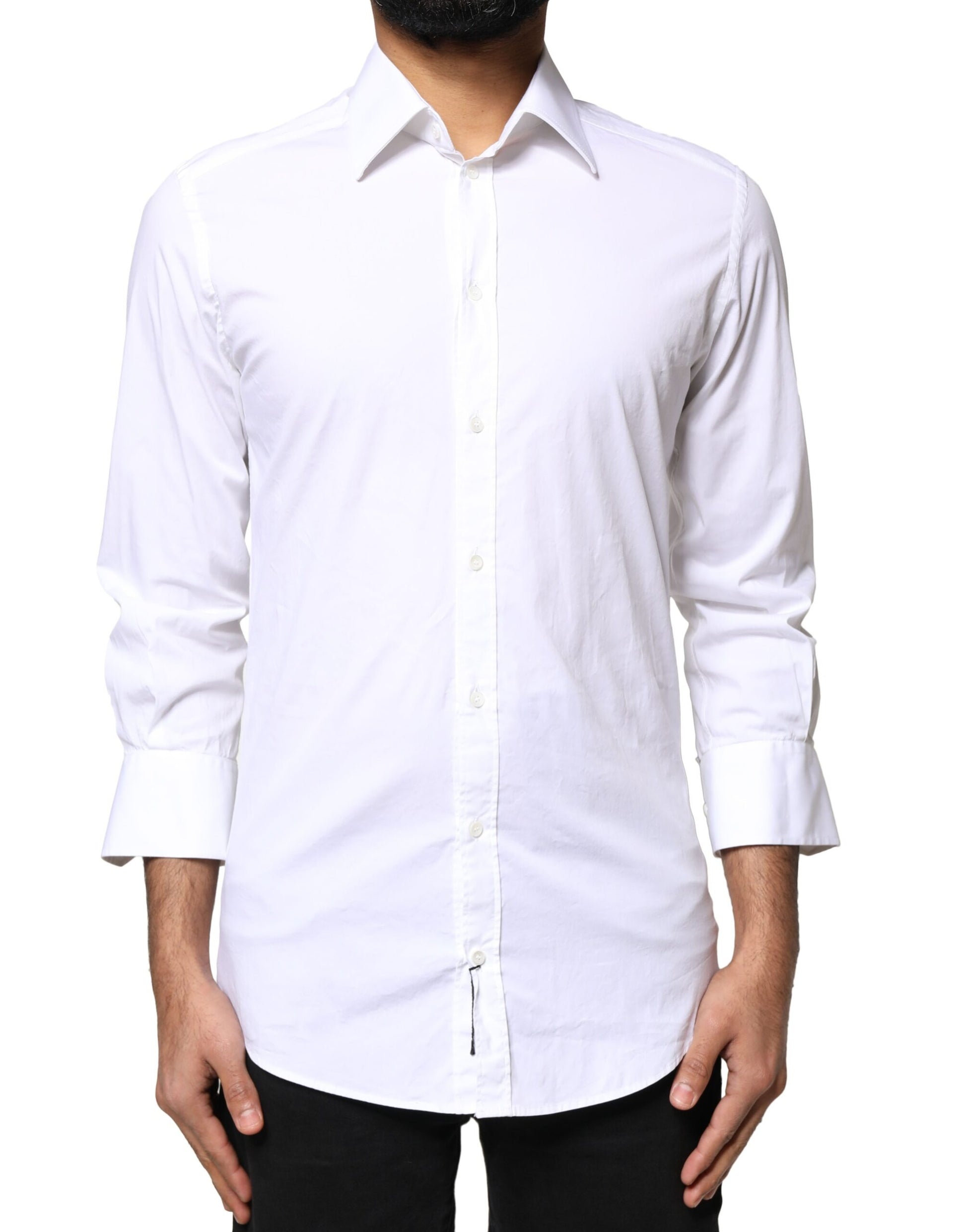 White GOLD Cotton Long Sleeves Men Dress Shirt