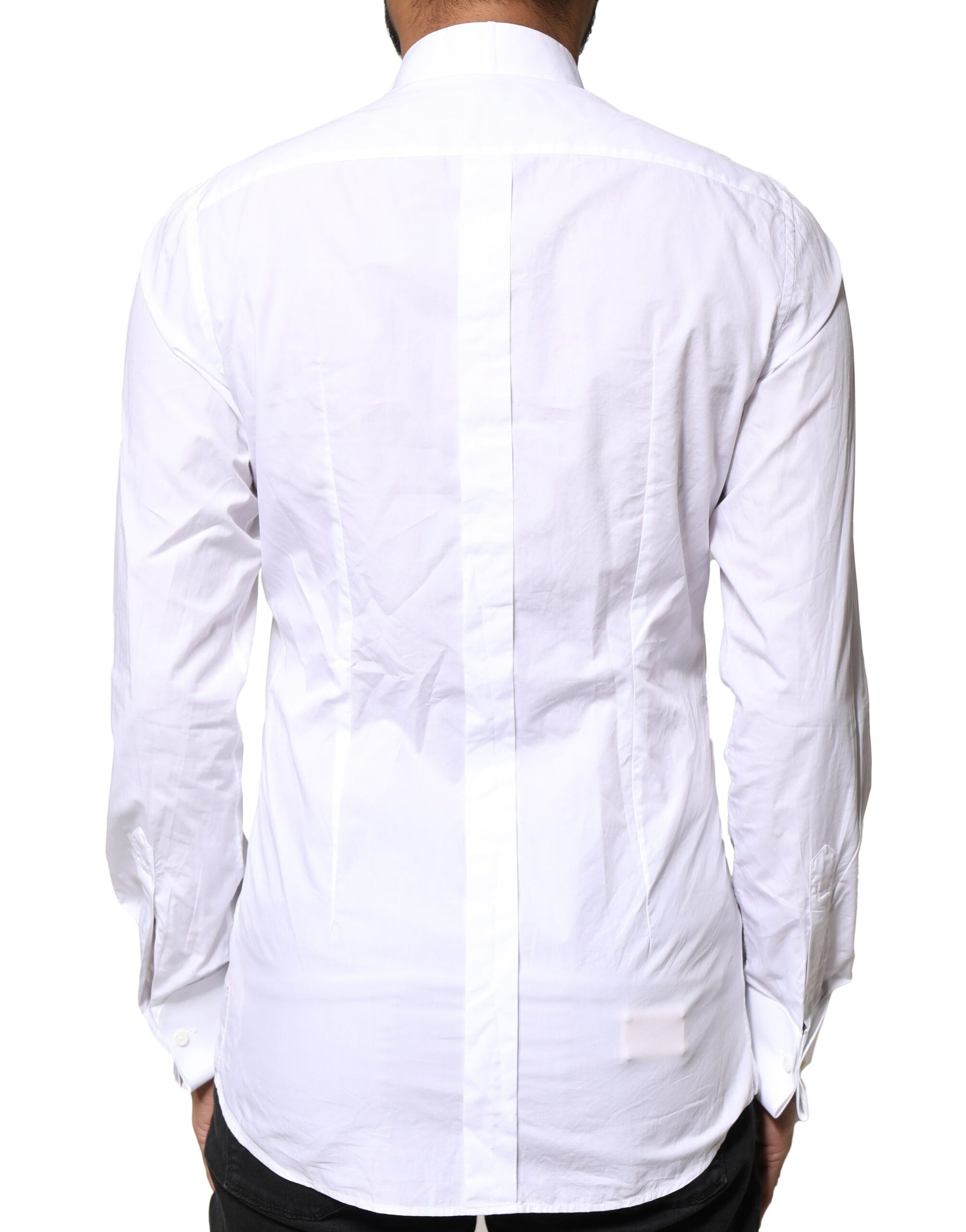White GOLD CottonPoplin Bib Formal Dress Shirt