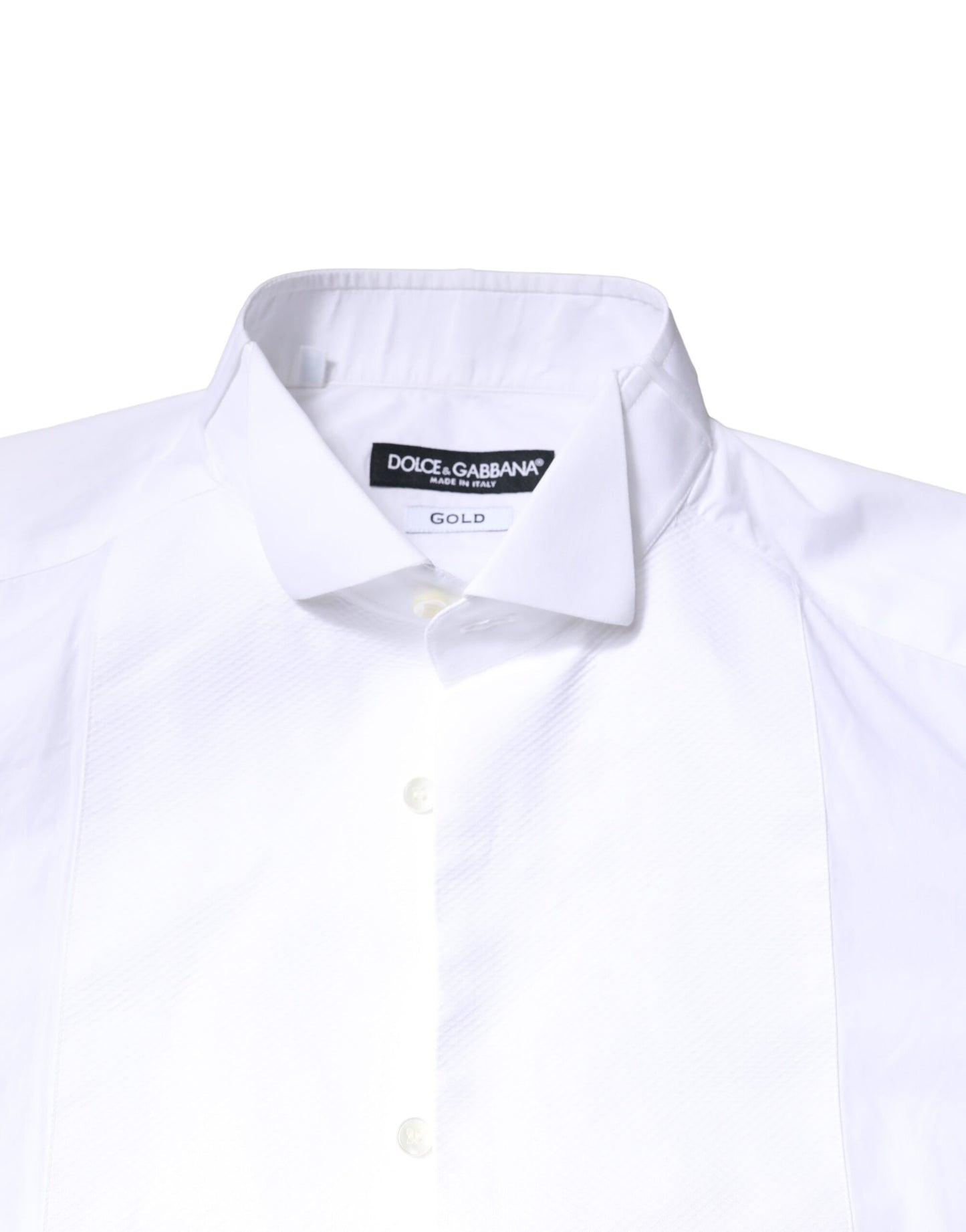 White GOLD CottonPoplin Bib Formal Dress Shirt